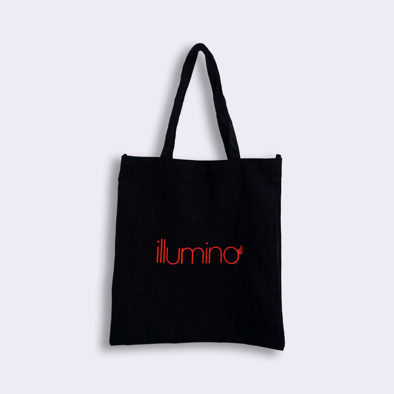 black canvas cotton bag made to carry your lash necessities